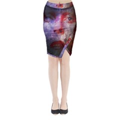 David Bowie  Midi Wrap Pencil Skirt by Valentinaart