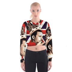 Freddie Mercury Women s Cropped Sweatshirt by Valentinaart