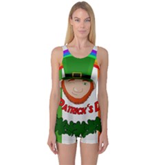 St  Patricks Day  One Piece Boyleg Swimsuit by Valentinaart