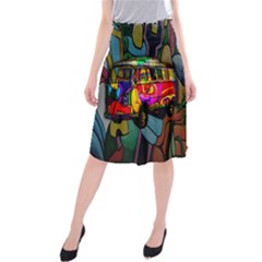 Hippie Van  Midi Beach Skirt by Valentinaart