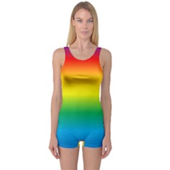 Rainbow Background Colourful One Piece Boyleg Swimsuit