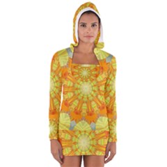 Sunshine Sunny Sun Abstract Yellow Women s Long Sleeve Hooded T-shirt by Simbadda