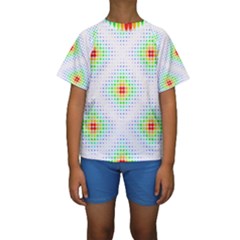 Color Square Kids  Short Sleeve Swimwear