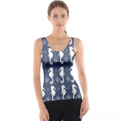 Seahorse And Shell Pattern Tank Top