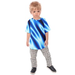 Grunge Blue White Pattern Background Kids  Raglan Tee