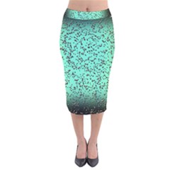 Grunge Rain Frame Velvet Midi Pencil Skirt