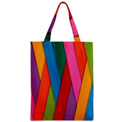 Colorful Lines Pattern Zipper Classic Tote Bag