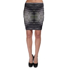 Interwoven Grid Pattern In Green Bodycon Skirt