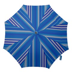 Color Stripes Blue White Pattern Hook Handle Umbrellas (medium)