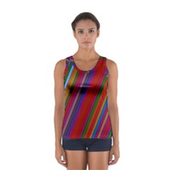 Color Stripes Pattern Women s Sport Tank Top 