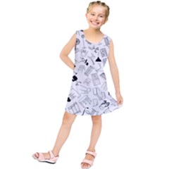 Furniture Black Decor Pattern Kids  Tunic Dress by Simbadda