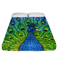 Peacock Bird Animation Fitted Sheet (california King Size)