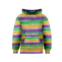 Mardi Gras Strip Tie Die Kids  Pullover Hoodie by PhotoNOLA