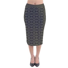 Dark Interlace Tribal  Velvet Midi Pencil Skirt by dflcprintsclothing