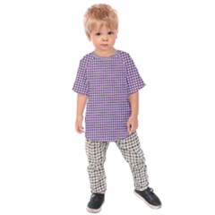 Mardi Gras Purple Plaid Kids  Raglan Tee