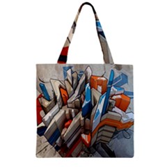 Abstraction Imagination City District Building Graffiti Zipper Grocery Tote Bag by Simbadda