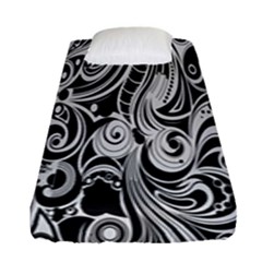 Black White Pattern Shape Patterns Fitted Sheet (single Size) by Simbadda