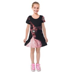 Sphynx Cat Kids  Short Sleeve Velvet Dress by Valentinaart