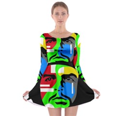 Che Guevara Long Sleeve Skater Dress by Valentinaart