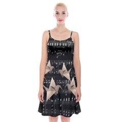 Paper Cranes Spaghetti Strap Velvet Dress by Valentinaart