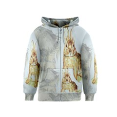 Rabbit  Kids  Zipper Hoodie by Valentinaart