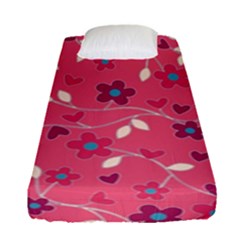 Floral Pattern Fitted Sheet (single Size) by Valentinaart