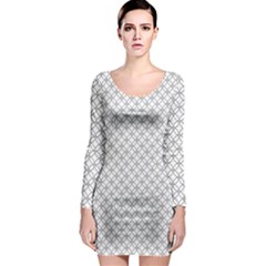 Pattern Long Sleeve Bodycon Dress