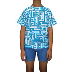 Pattern Kids  Short Sleeve Swimwear