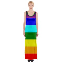 Rainbow Maxi Thigh Split Dress by Valentinaart