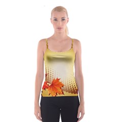 Background Leaves Dry Leaf Nature Spaghetti Strap Top