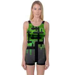 Binary Binary Code Binary System One Piece Boyleg Swimsuit