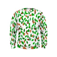 Leaves True Leaves Autumn Green Kids  Sweatshirt by Simbadda