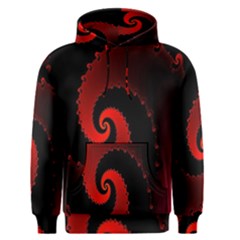 Red Fractal Spiral Men s Pullover Hoodie by Simbadda