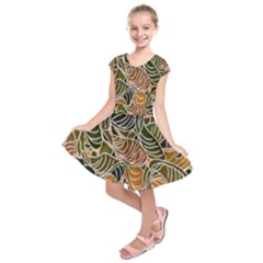 Floral Pattern Background Kids  Short Sleeve Dress by Simbadda