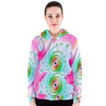 Decorative Fractal Spiral Women s Zipper Hoodie