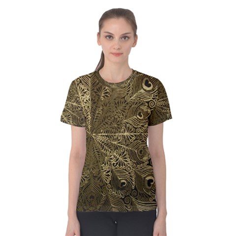 Peacock Metal Tray Women s Cotton Tee by Simbadda