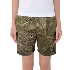 Peacock Metal Tray Women s Basketball Shorts by Simbadda