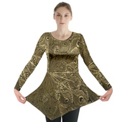 Peacock Metal Tray Long Sleeve Tunic  by Simbadda