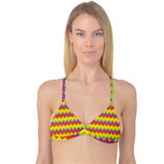 Colorful Zigzag Stripes Background Reversible Tri Bikini Top by Simbadda