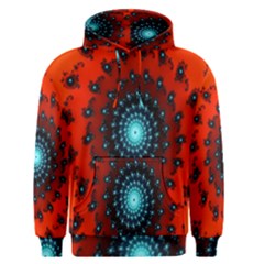 Red Fractal Spiral Men s Pullover Hoodie by Simbadda