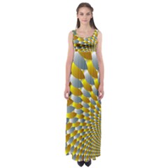 Fractal Spiral Empire Waist Maxi Dress by Simbadda