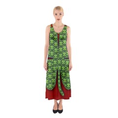 Shamrock Irish Ireland Clover Day Sleeveless Maxi Dress by Simbadda