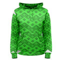 Shamrocks 3d Fabric 4 Leaf Clover Women s Pullover Hoodie by Simbadda