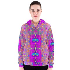 Colors And Wonderful Flowers On A Meadow Women s Zipper Hoodie by pepitasart