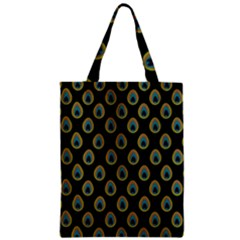 Peacock Inspired Background Zipper Classic Tote Bag by Simbadda