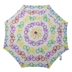 Rainbow Colors Bright Colorful Bicycles Wallpaper Background Hook Handle Umbrellas (small) by Simbadda