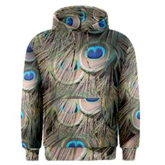 Colorful Peacock Feathers Background Men s Pullover Hoodie by Simbadda