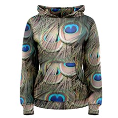 Colorful Peacock Feathers Background Women s Pullover Hoodie by Simbadda