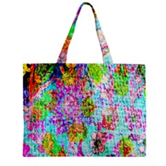 Bright Rainbow Background Zipper Mini Tote Bag by Simbadda