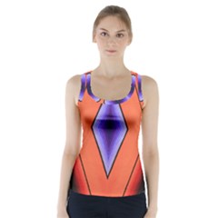 Diamond Shape Lines & Pattern Racer Back Sports Top by Simbadda